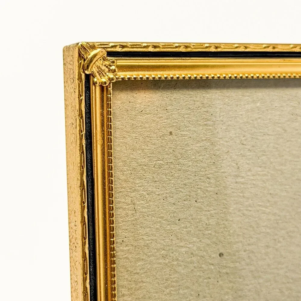 Vintage Black Gold Picture Frame 8x10 Photo Ornate Hollywood Regency Decor